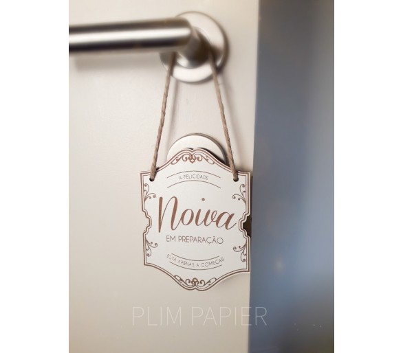 mini placa noiva em preparação - floral