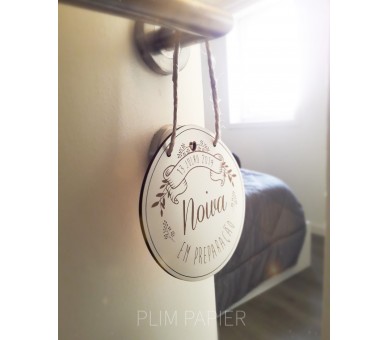 mini placa noiva em preparação - floral