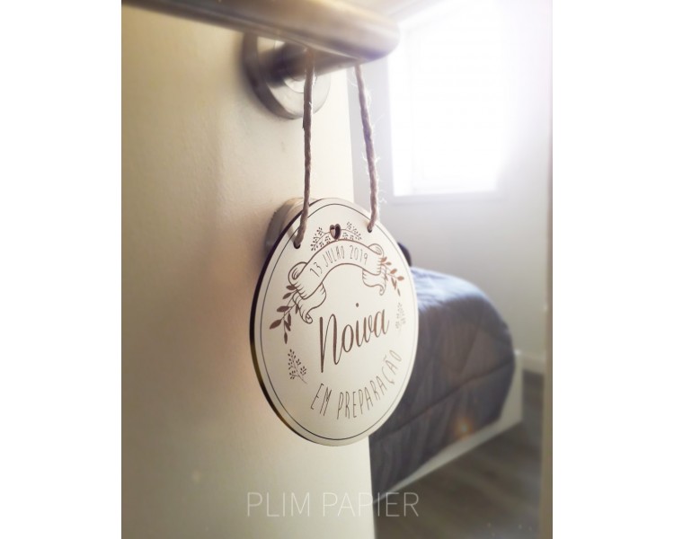 mini placa noiva em preparação - floral