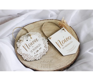 mini placa noiva em preparação - floral