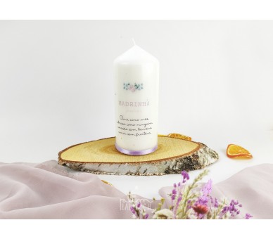 Vela dedicatória Madrinha - também disponível para padrinho