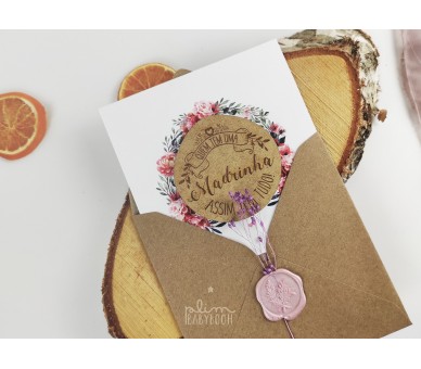 IMAN MDF Madrinha + Envelope a fechar com lacre