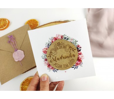 IMAN MDF Madrinha + Envelope a fechar com lacre