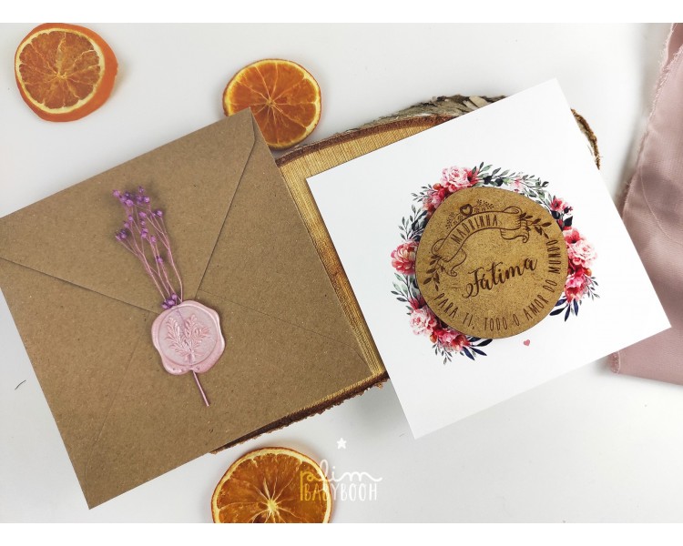 IMAN MDF Madrinha + Envelope a fechar com lacre