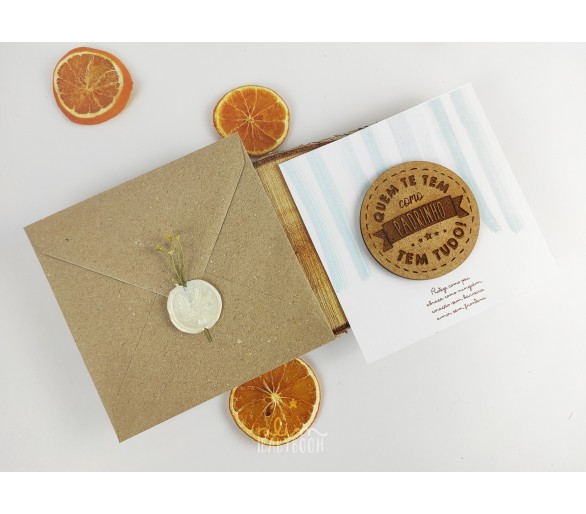 IMAN MDF Padrinho + Envelope a fechar com lacre