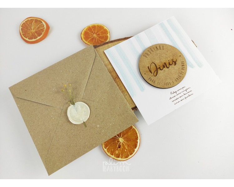 IMAN MDF Padrinho nome + Envelope a fechar com lacre