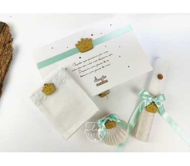 caixa para conjunto de batismo coroa