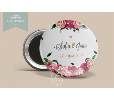 lEMBRANÇA DE CASAMENTO - IMAN TEMA FLORAL