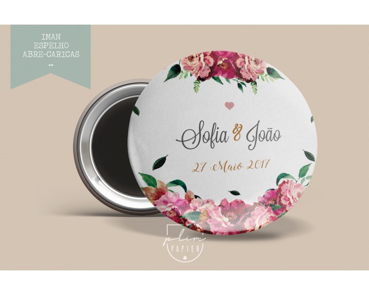 lEMBRANÇA DE CASAMENTO - IMAN TEMA FLORAL
