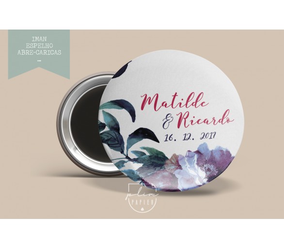 lEMBRANÇA DE CASAMENTO - IMAN TEMA FLORAL