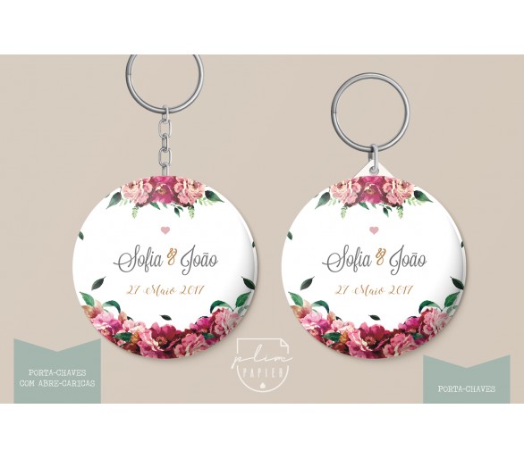 Lembrança tema floral - Porta-chaves