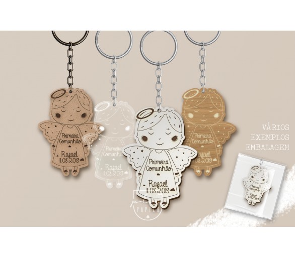 Porta-chaves anjo menino - Lembrança de batismo, aniversário, ...