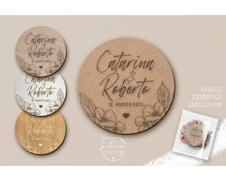 iman floral - Lembrança de casamento, bodas de ouro, bodas de prata, aniversário