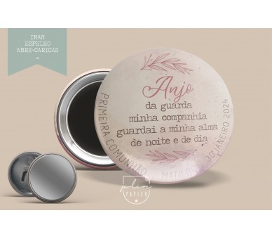 Lembrança com oração do anjo da guarda.- IMAN, ESPELHO ou ABRE-CARICAS