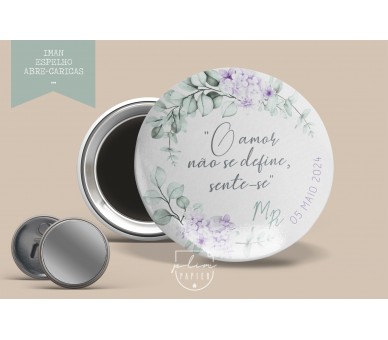 LEMBRANÇA DE CASAMENTO - IMAN TEMA FLORAL com frase