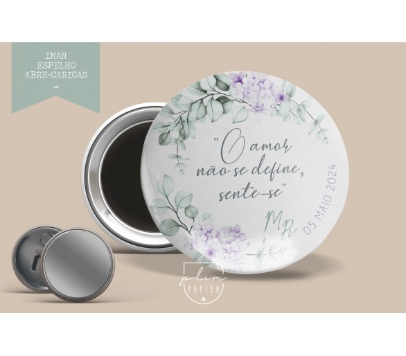 LEMBRANÇA DE CASAMENTO - IMAN TEMA FLORAL com frase
