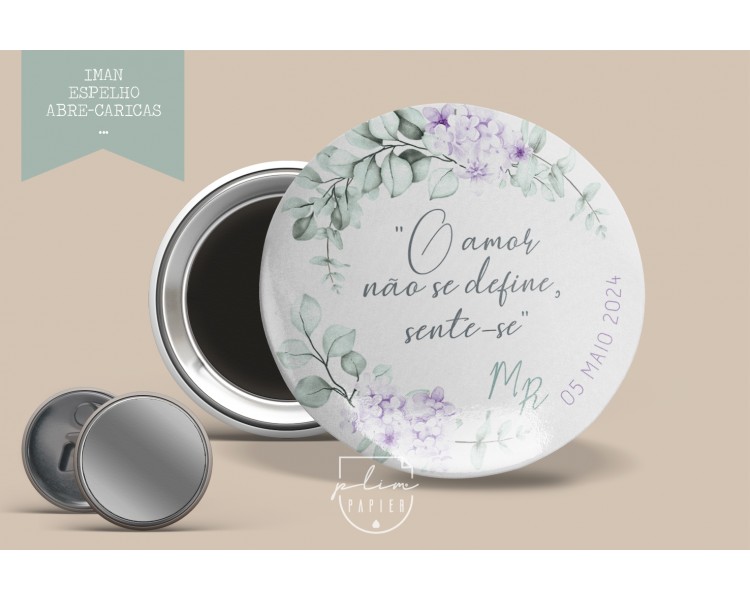 LEMBRANÇA DE CASAMENTO - IMAN TEMA FLORAL com frase