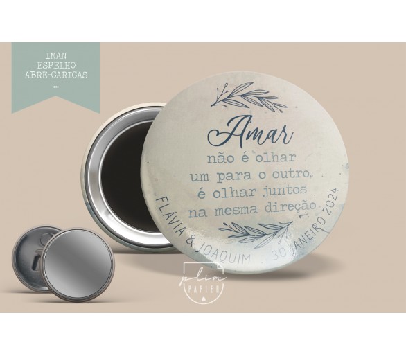 LEMBRANÇA DE CASAMENTO, fundo aguarela + frase - IMAN TEMA FLORAL com frase