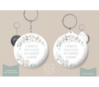 Porta-chaves com oração anjo da guarda, comunhão, aniversário - porta-chaves com impressão de fotografia - tema nuvens, estrela 