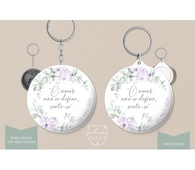lembrança para casamento - tema floral - porta-chaves / abre-caricas