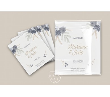 Sugestão de embalagem para lembranças- iman, porta-chaves,... Embalagem transparente com papel personalizado