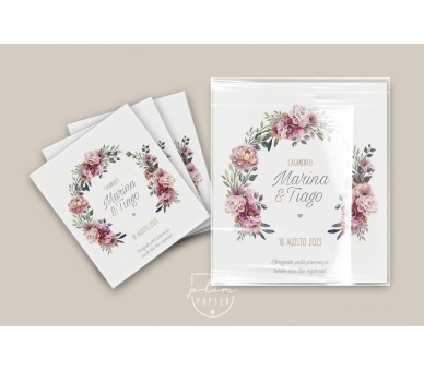 Sugestão de embalagem para lembranças- iman, porta-chaves,... Embalagem transparente com papel personalizado