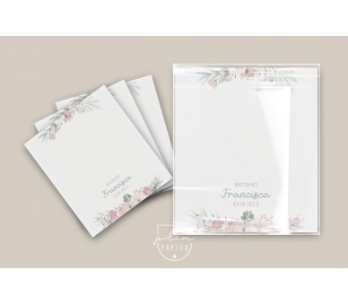 Sugestão de embalagem para lembranças- iman, porta-chaves,... Embalagem transparente com papel personalizado