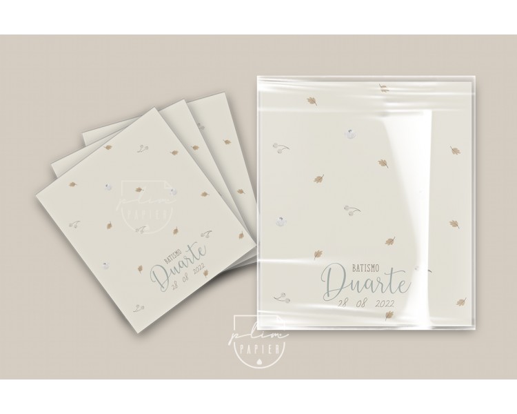 Sugestão de embalagem para lembranças- iman, porta-chaves,... Embalagem transparente com papel personalizado