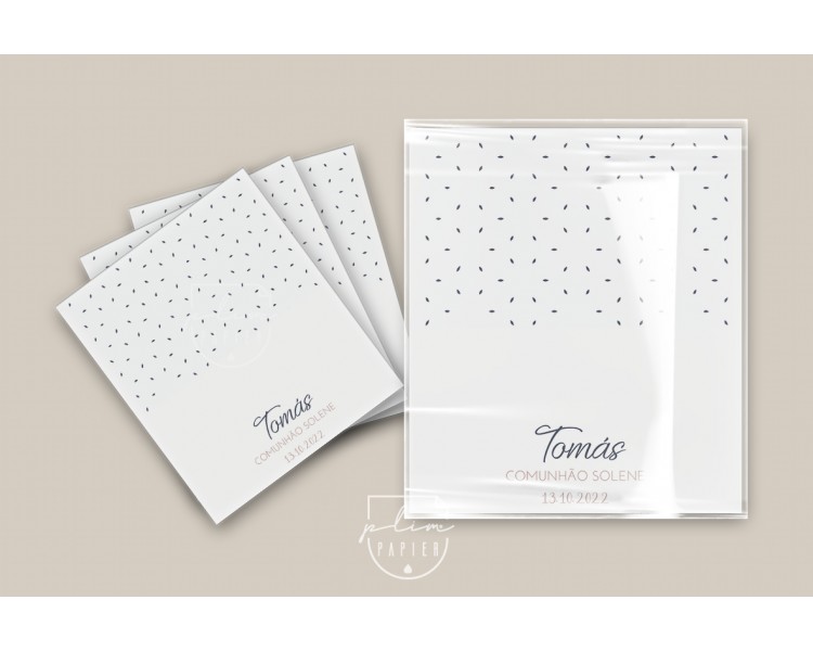 Sugestão de embalagem para lembranças- iman, porta-chaves,... Embalagem transparente com papel personalizado