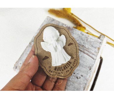 iman temática religiosa - anjo de gesso perfumado - Lembrança de batizado, comunhão, aniversário, crisma...