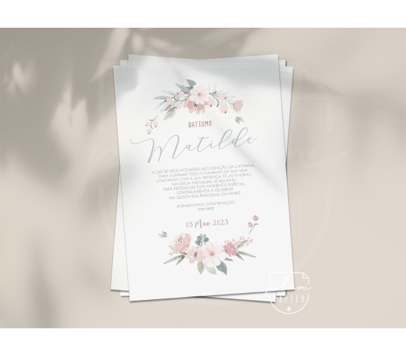 Convite Dulce - temática floral pastel - C6