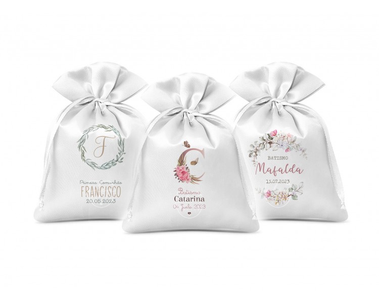 saco de cheiro / perfumado personalizado - lembrança batismo, comunhão, profissão de fé, crisma 