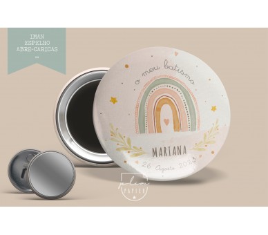 Lembrança com arco-íris boho- IMAN, ESPELHO ou ABRE-CARICAS
